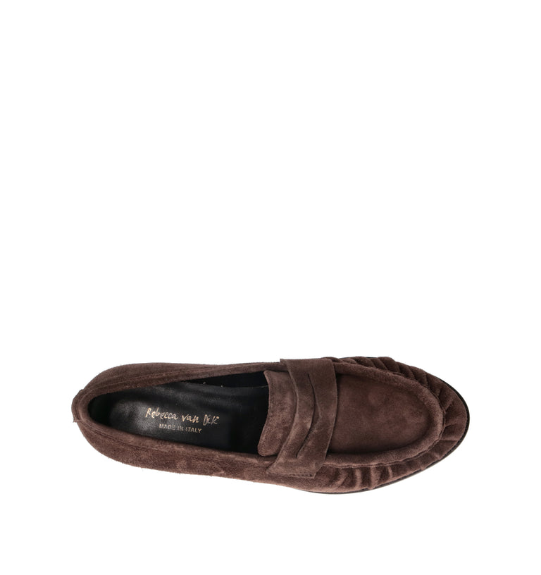 REBECCA VAN DIK Mocassino donna testa di moro in suede