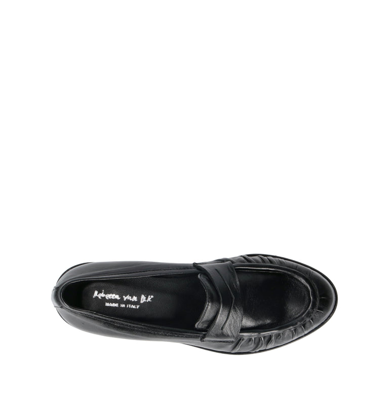 REBECCA VAN DIK Mocassino donna nero in pelle