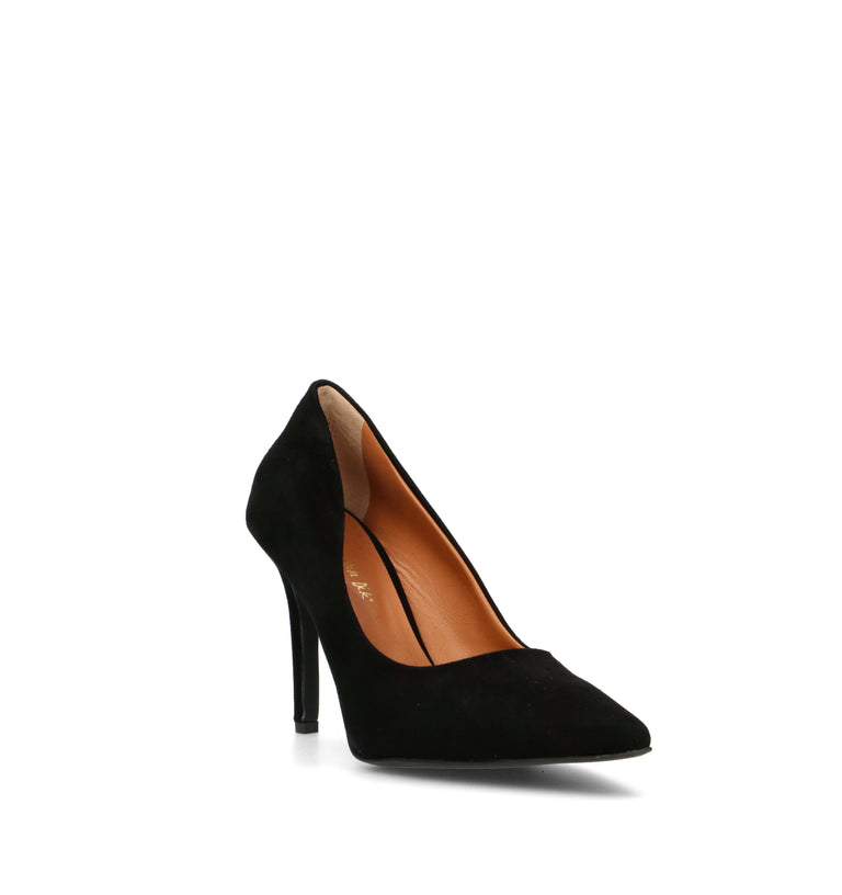 REBECCA VAN DIK Décolleté donna nera in suede
