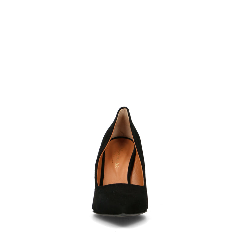 REBECCA VAN DIK Décolleté donna nera in suede