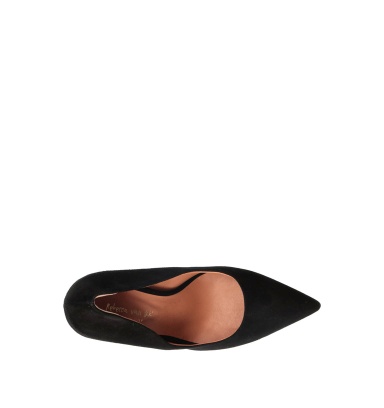 REBECCA VAN DIK Décolleté donna nera in suede