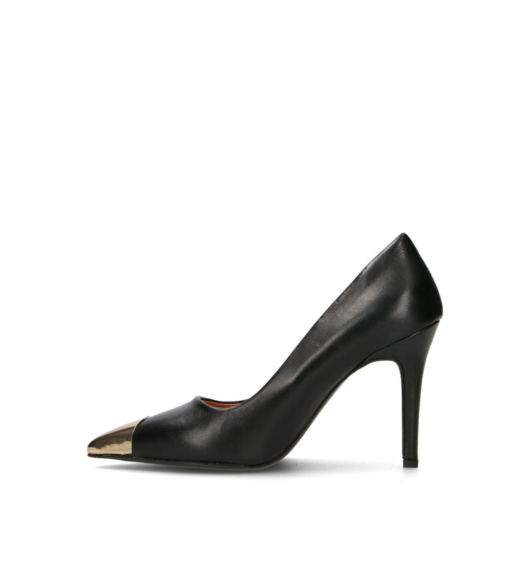 REBECCA VAN DIK Décolleté donna nero in pelle