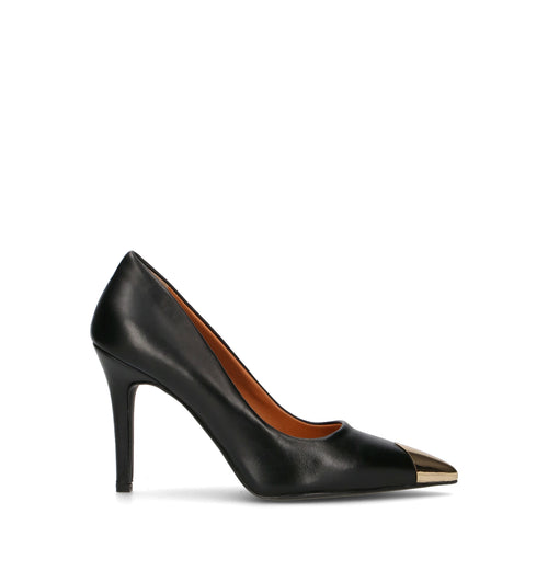 REBECCA VAN DIK Décolleté donna nero in pelle