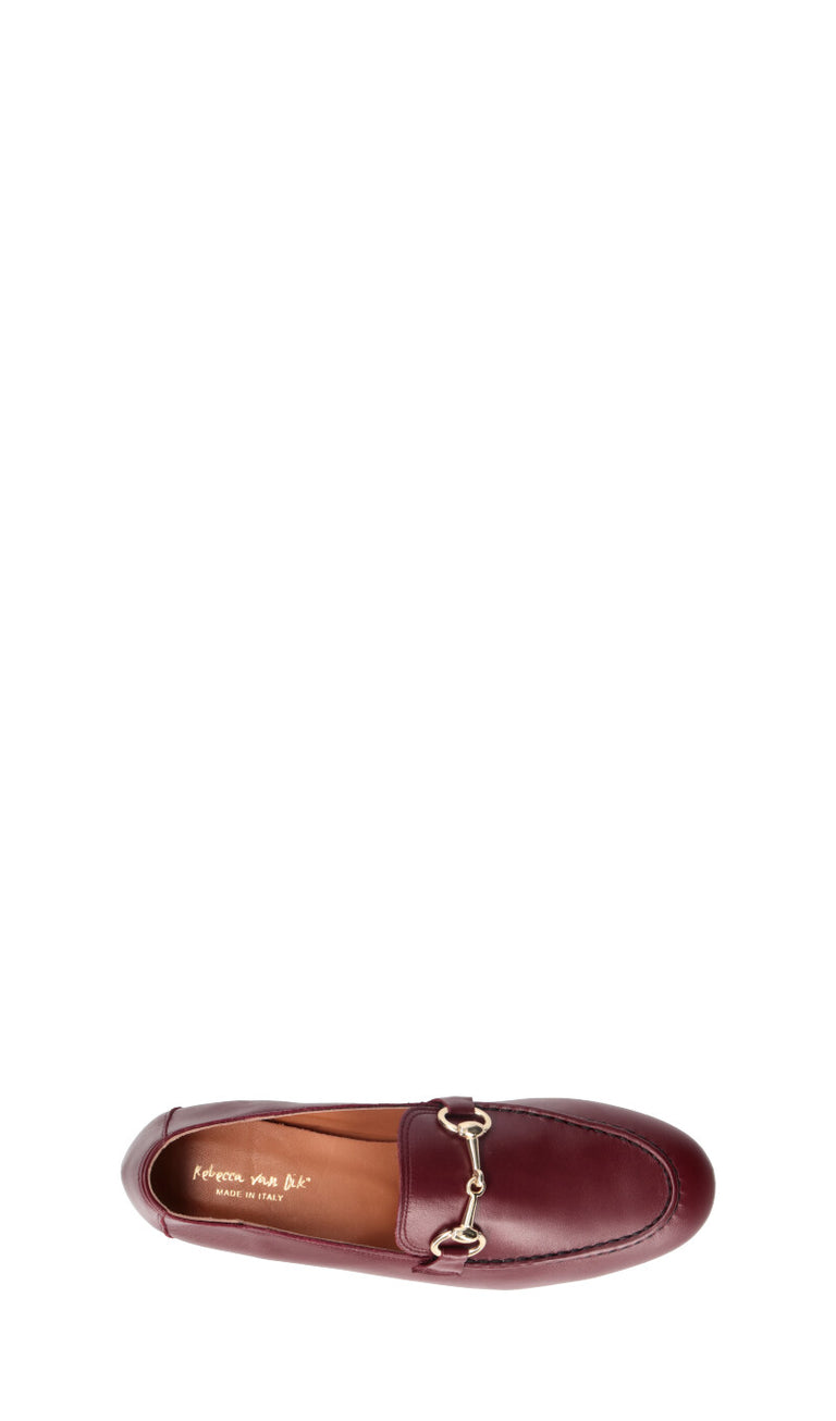 REBECCA VAN DIK Mocassino donna bordeaux in pelle