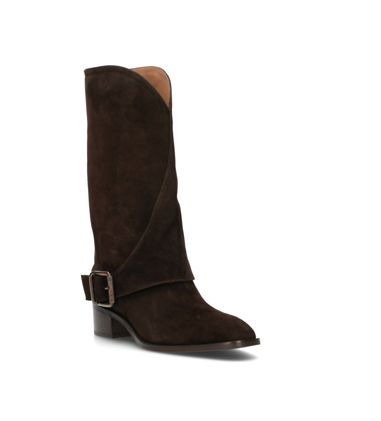 REBECCA VAN DIK Stivale donna testa di moro in suede