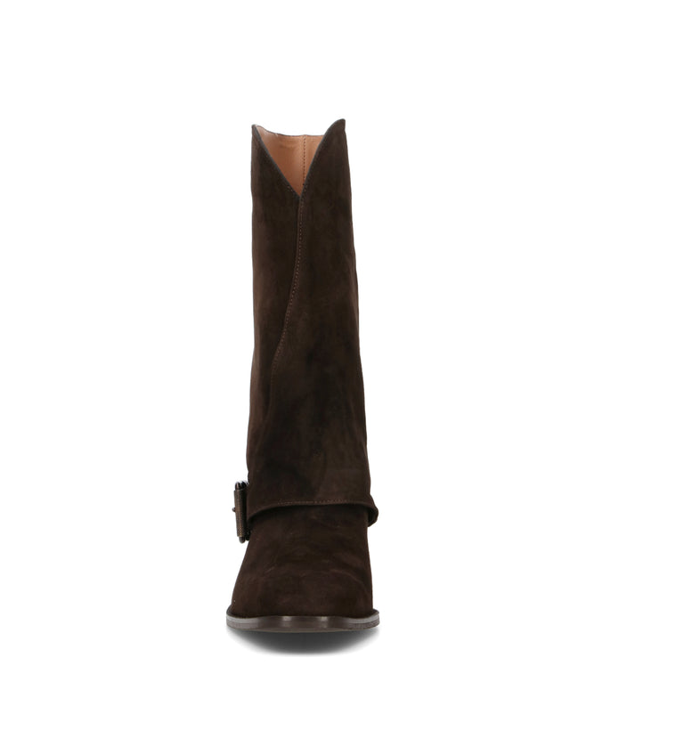 REBECCA VAN DIK Stivale donna testa di moro in suede