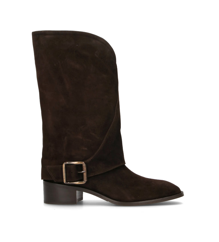 REBECCA VAN DIK Stivale donna testa di moro in suede
