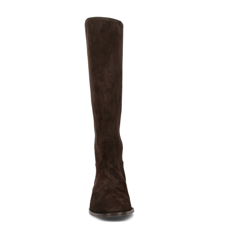 REBECCA VAN DIK Stivale donna testa di moro in suede