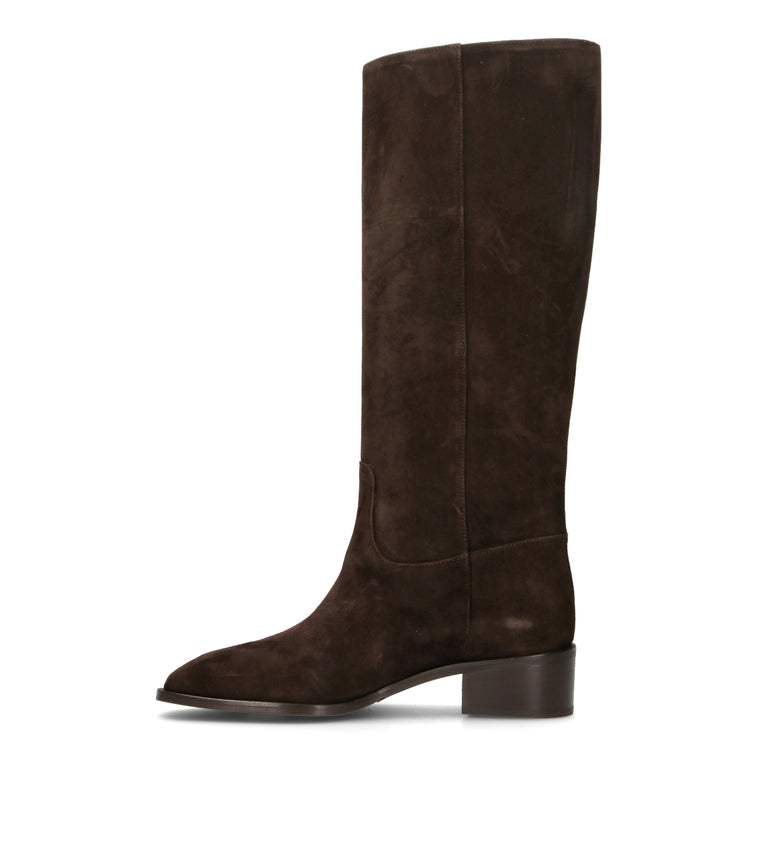 REBECCA VAN DIK Stivale donna testa di moro in suede