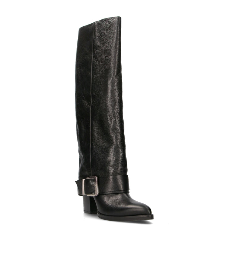 REBECCA VAN DIK Stivale donna nero in pelle