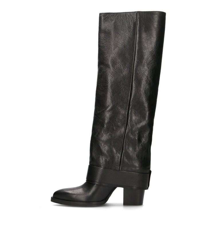 REBECCA VAN DIK Stivale donna nero in pelle