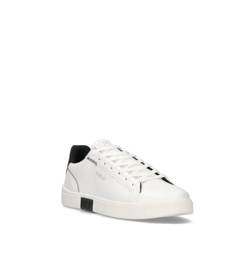 REPLAY Sneaker uomo bianca/nera in pelle