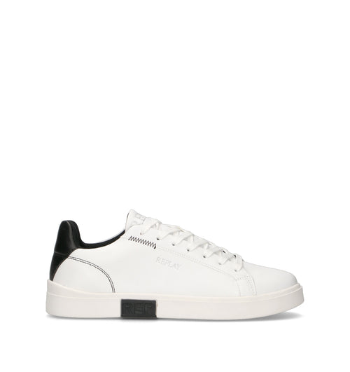 REPLAY Sneaker uomo bianca/nera in pelle