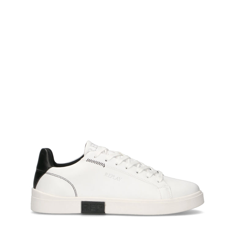 REPLAY Sneaker uomo bianca/nera in pelle
