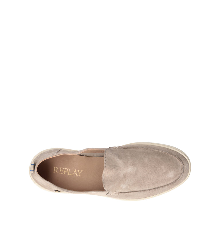 REPLAY Mocassino uomo beige in suede