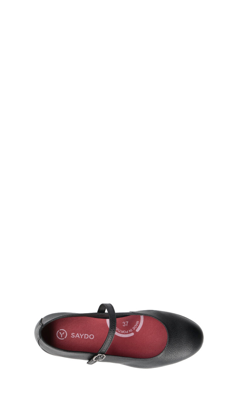 SAYDO Ballerina donna nera in pelle