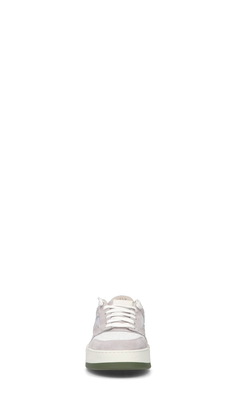 P448 Sneaker uomo bianca/verde in pelle