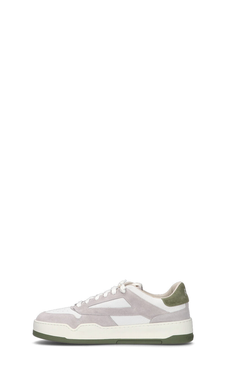 P448 Sneaker uomo bianca/verde in pelle