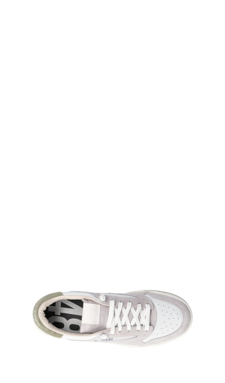 P448 Sneaker uomo bianca/verde in pelle