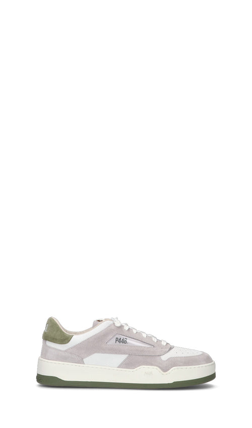 P448 Sneaker uomo bianca/verde in pelle