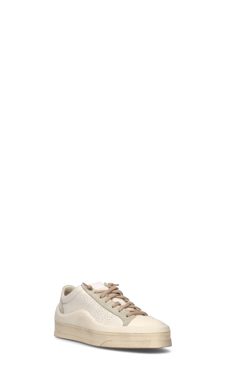 P448 Sneaker uomo bianca/beige in pelle
