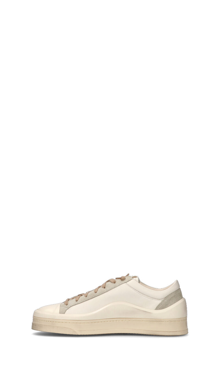 P448 Sneaker uomo bianca/beige in pelle