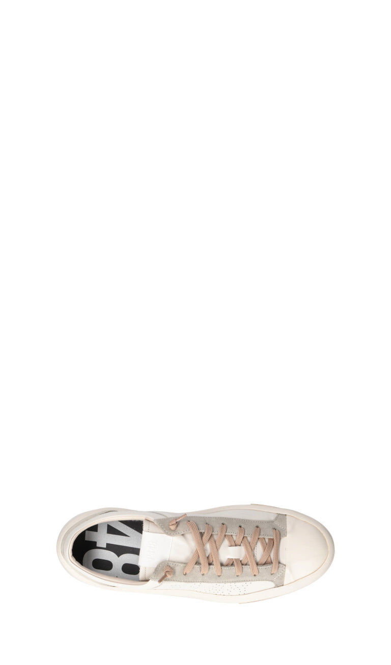 P448 Sneaker uomo bianca/beige in pelle