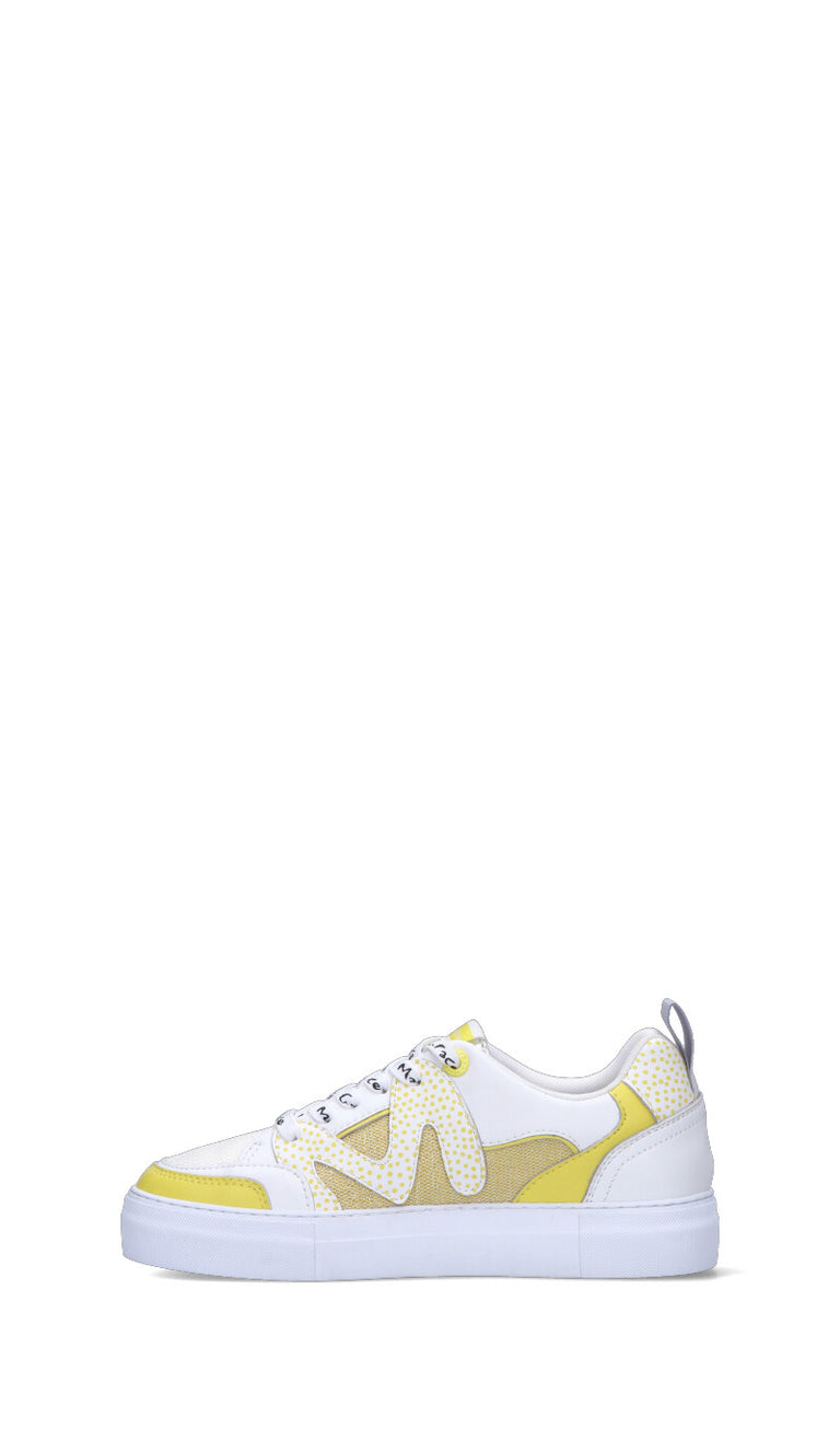 MANILA GRACE Sneaker donna bianca/gialla in pelle