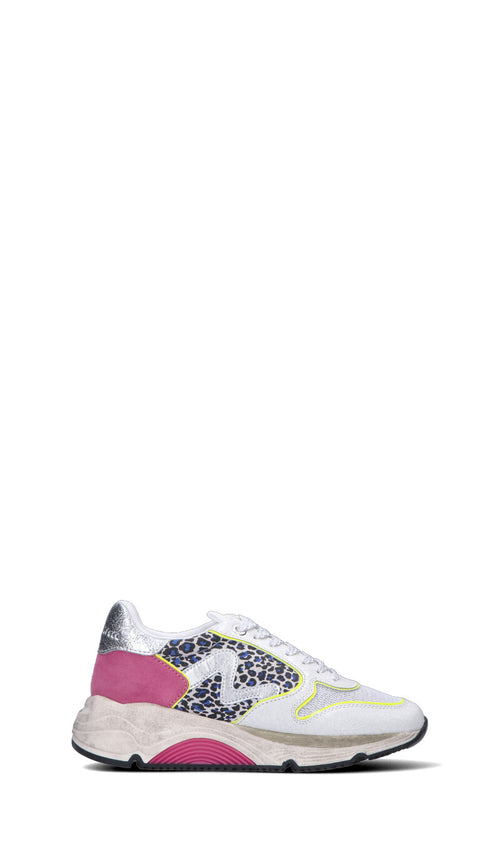 MANILA GRACE Sneaker donna bianca/rosa/argento in pelle