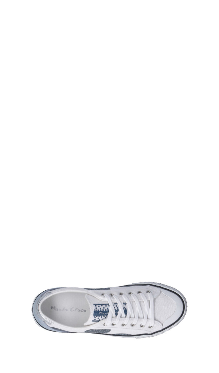 MANILA GRACE Sneaker donna bianca/argento/azzurra