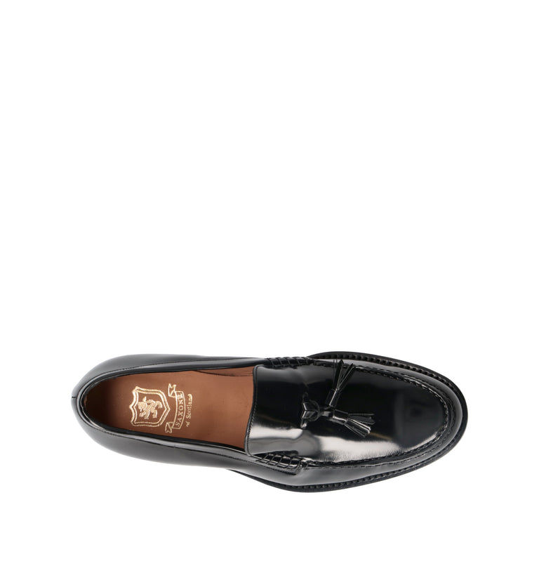 SAXONE Mocassino uomo nero in pelle
