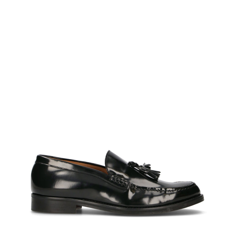 SAXONE Mocassino uomo nero in pelle