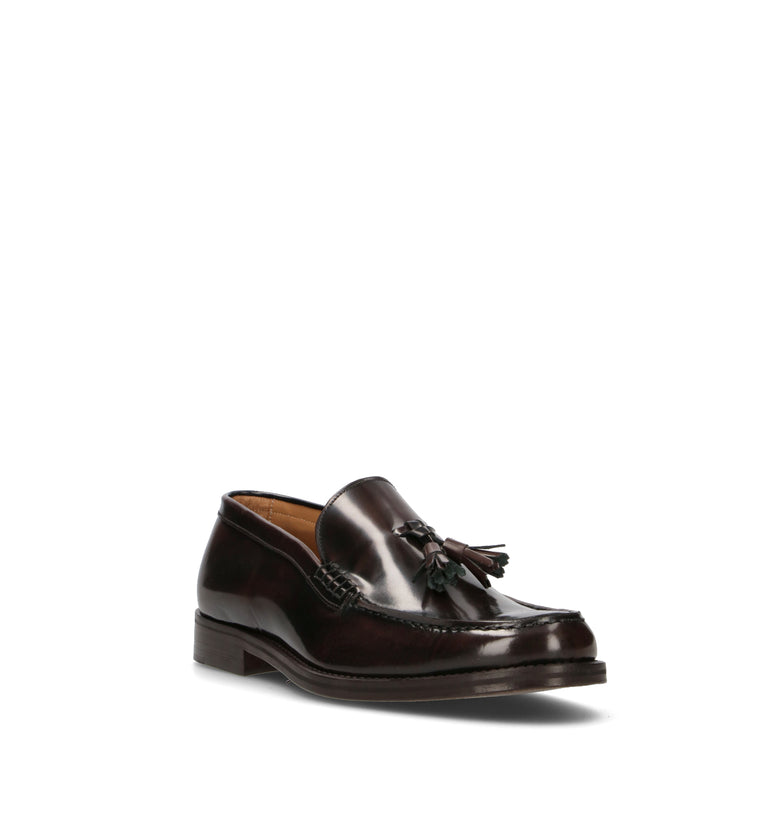 SAXONE Mocassino uomo marrone in pelle