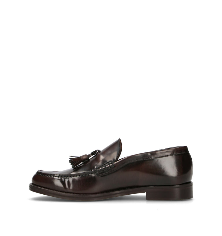 SAXONE Mocassino uomo marrone in pelle