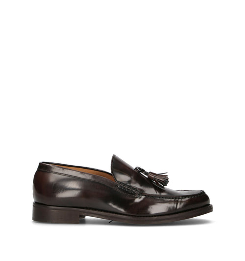 SAXONE Mocassino uomo marrone in pelle