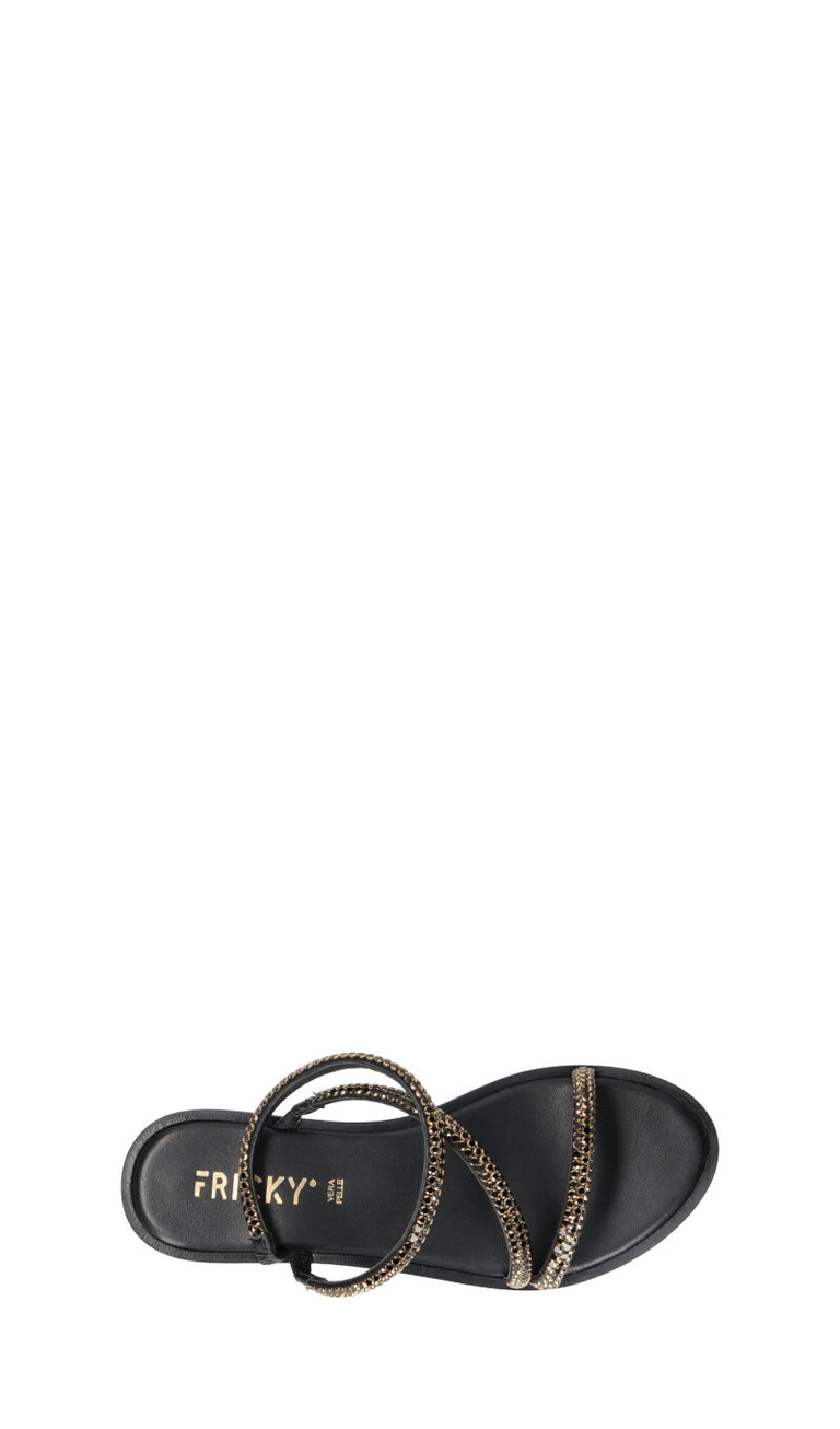 FRICKY Sandalo donna nero in pelle