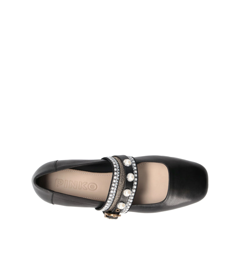 PINKO Ballerina donna nera in pelle
