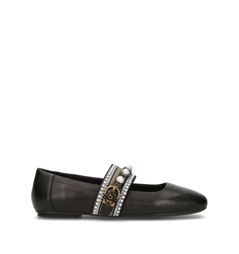 PINKO Ballerina donna nera in pelle