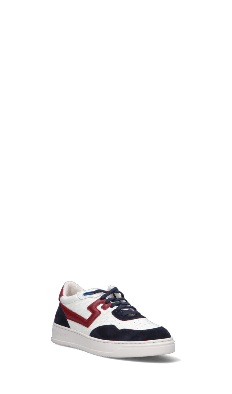 STOKTON Sneaker uomo bianca/blu/rossa in pelle