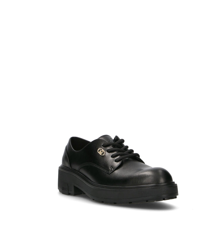LIU JO Stringata donna nera in pelle