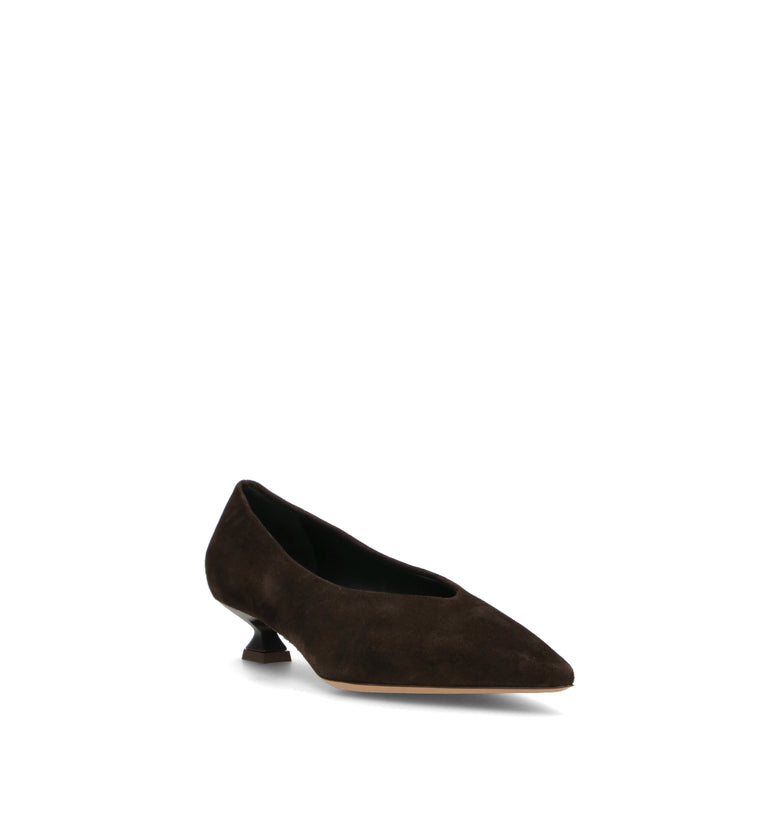 THE SELLER Décolleté donna testa di moro in suede