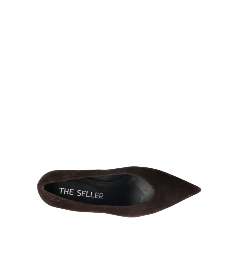 THE SELLER Décolleté donna testa di moro in suede