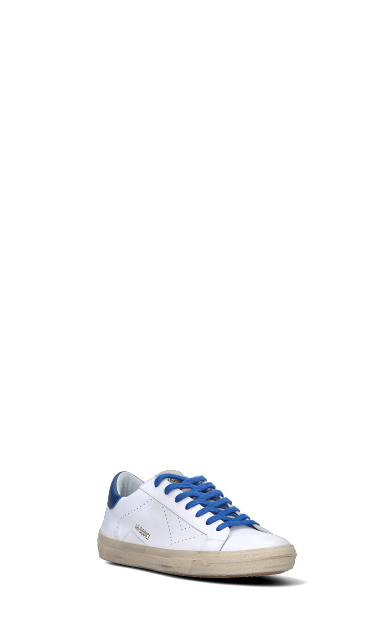 QUATTROBARRADODICI Sneaker uomo bianca/blu in pelle