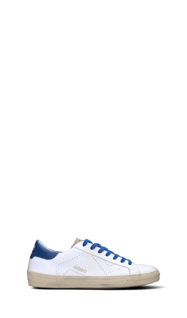 QUATTROBARRADODICI Sneaker uomo bianca/blu in pelle