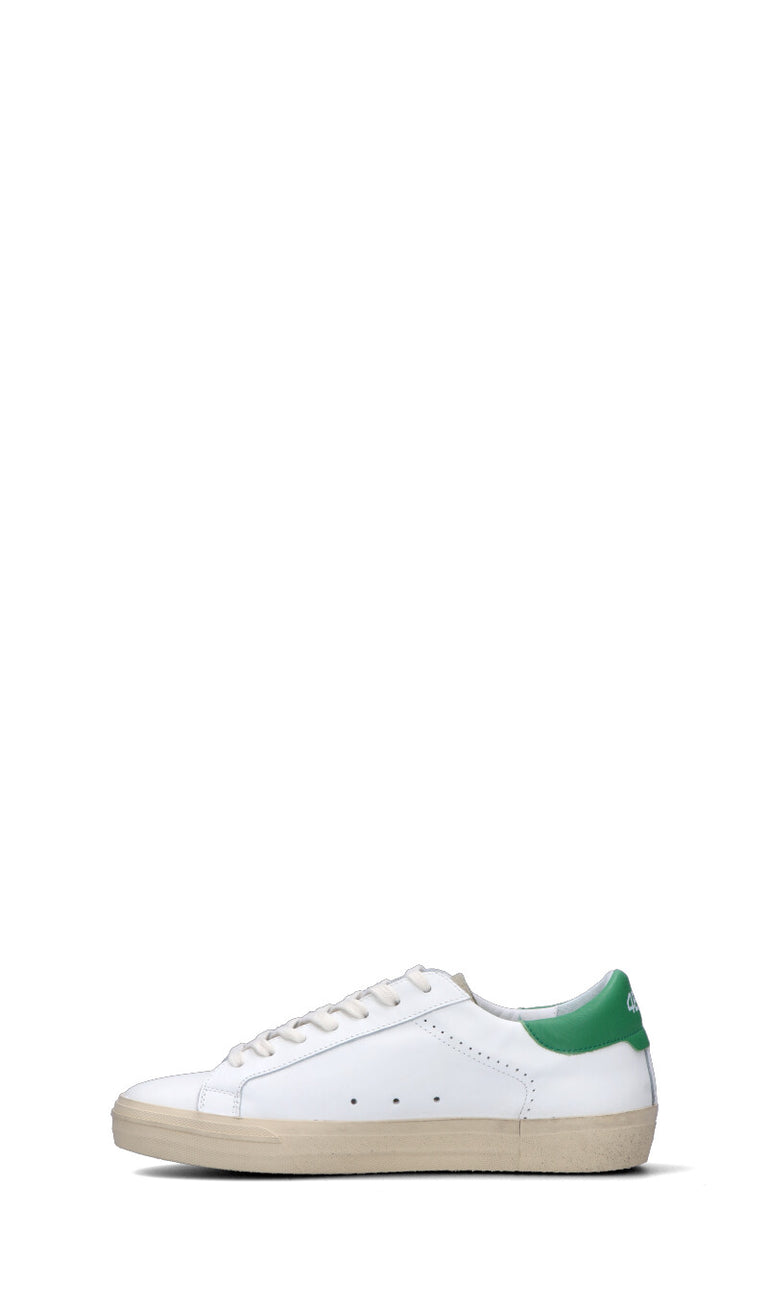 QUATTROBARRADODICI Sneaker uomo bianca/verde in pelle