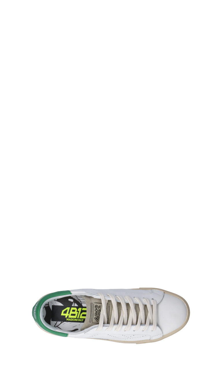 QUATTROBARRADODICI Sneaker uomo bianca/verde in pelle
