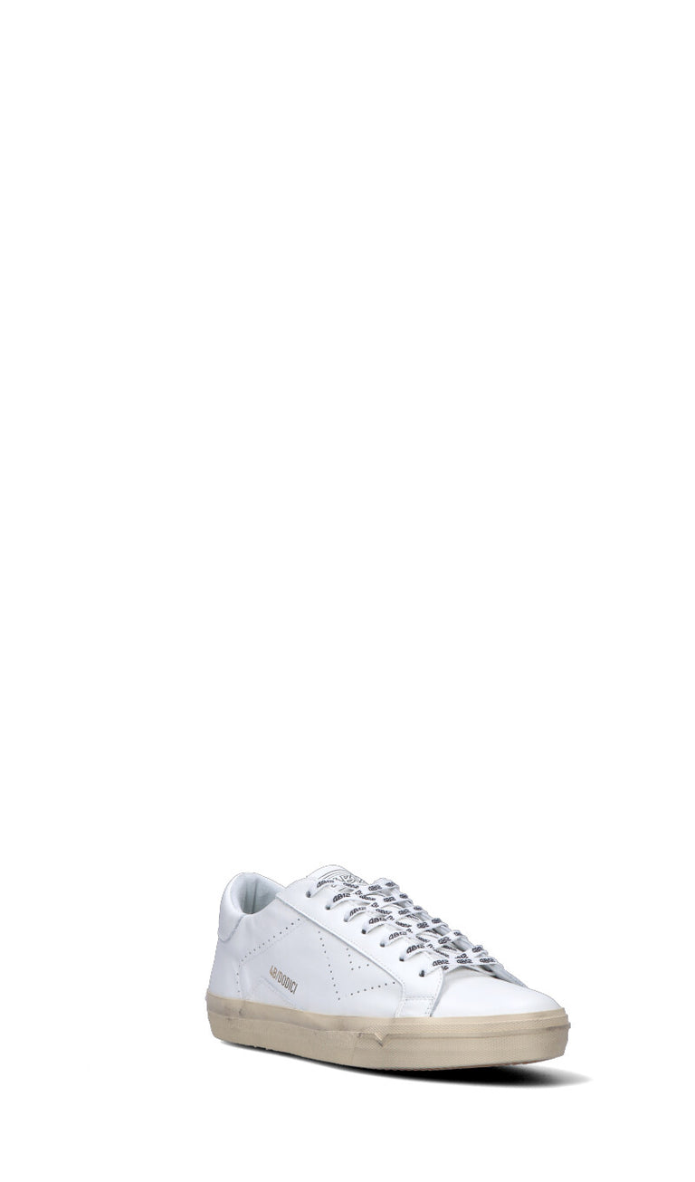 QUATTROBARRADODICI Sneaker uomo bianca in pelle