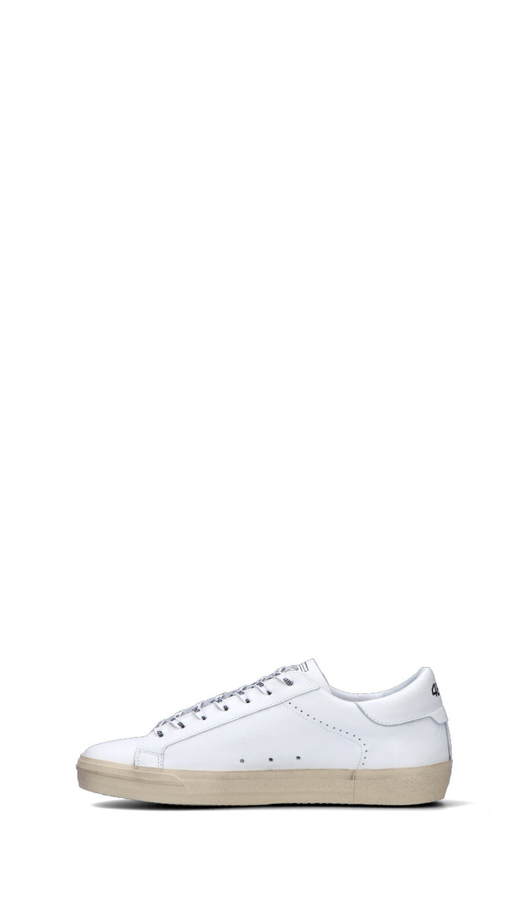 QUATTROBARRADODICI Sneaker uomo bianca in pelle