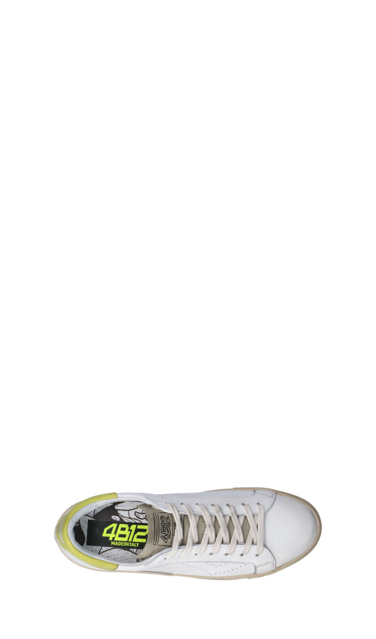 QUATTROBARRADODICI Sneaker uomo bianca/gialla in pelle