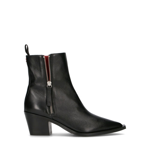 HALMANERA Tronchetto donna nero in pelle